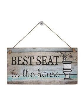 "Best Seat in the House" Wooden Hanging Sign - set of 3